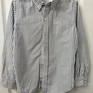 Janie and Jack Blue and White Striped Button Down Shirt